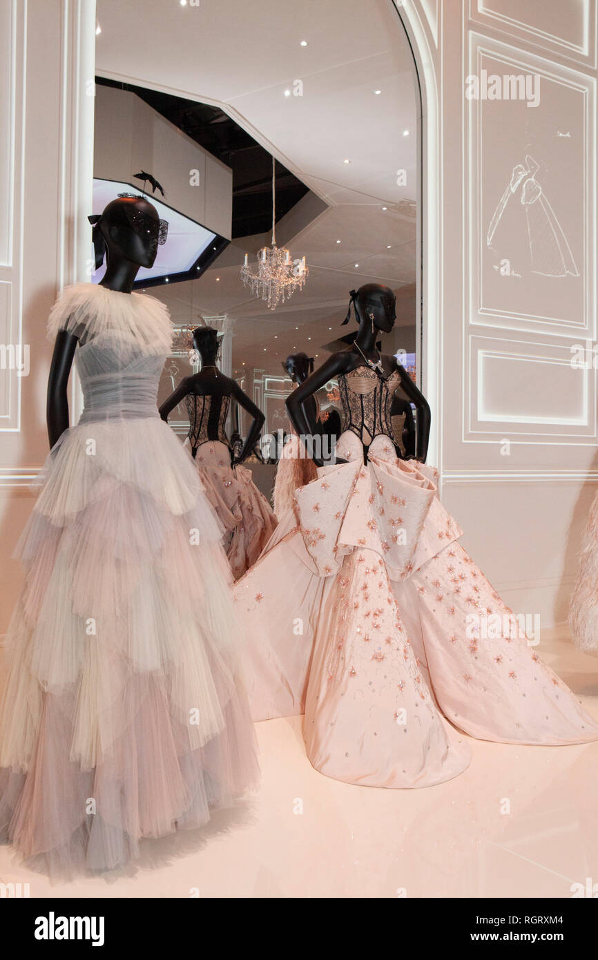 Christian Dior Designer of Dreams exhibition opens at the Victoria and Albert Museum on 2 February featuring works by designers Christian Dior Ra Stock Photo Alamy