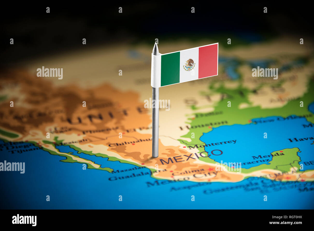 Mexico political map border hi-res stock photography and images - Alamy