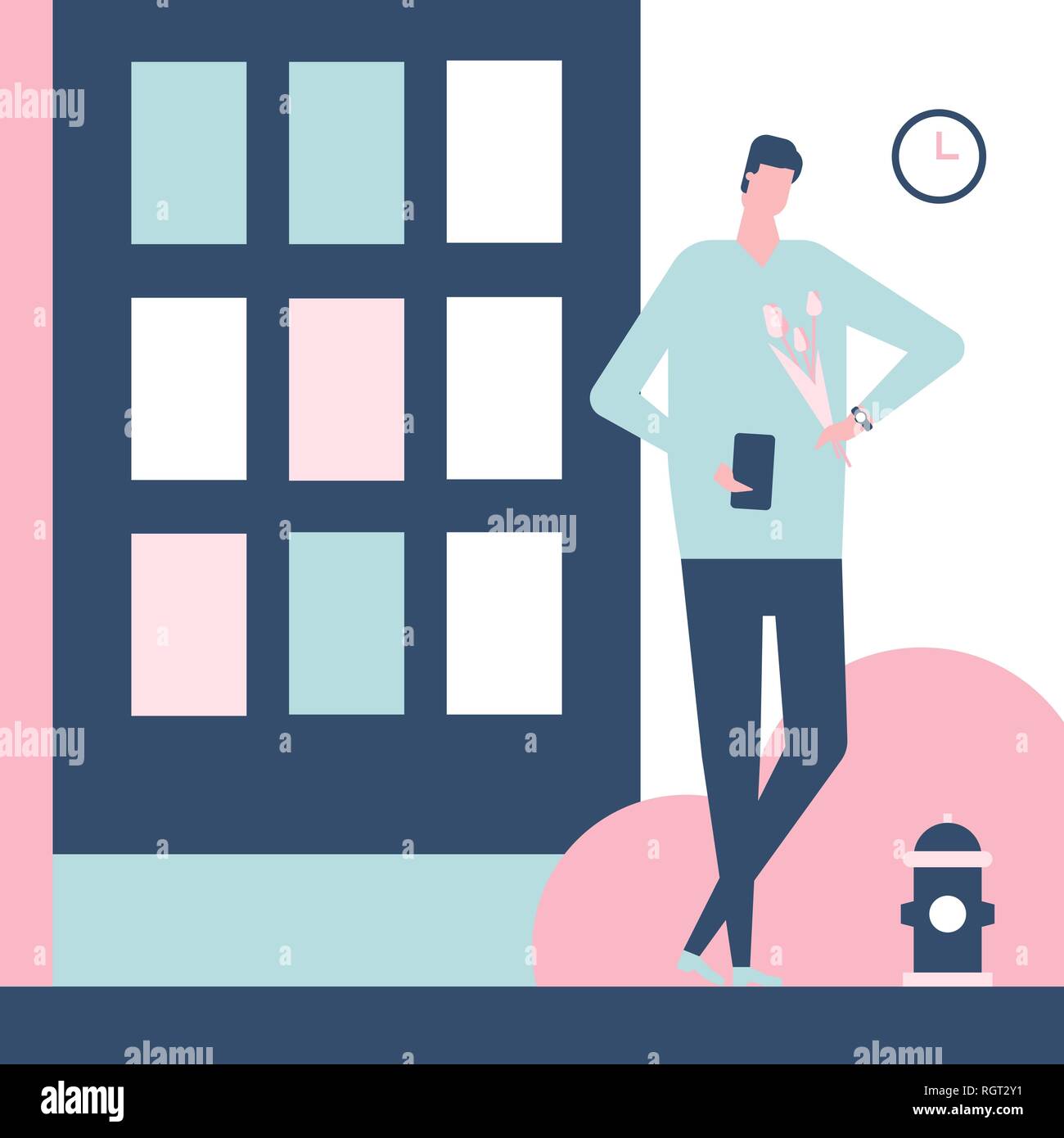 Dating app - flat design style colorful illustration Stock Vector