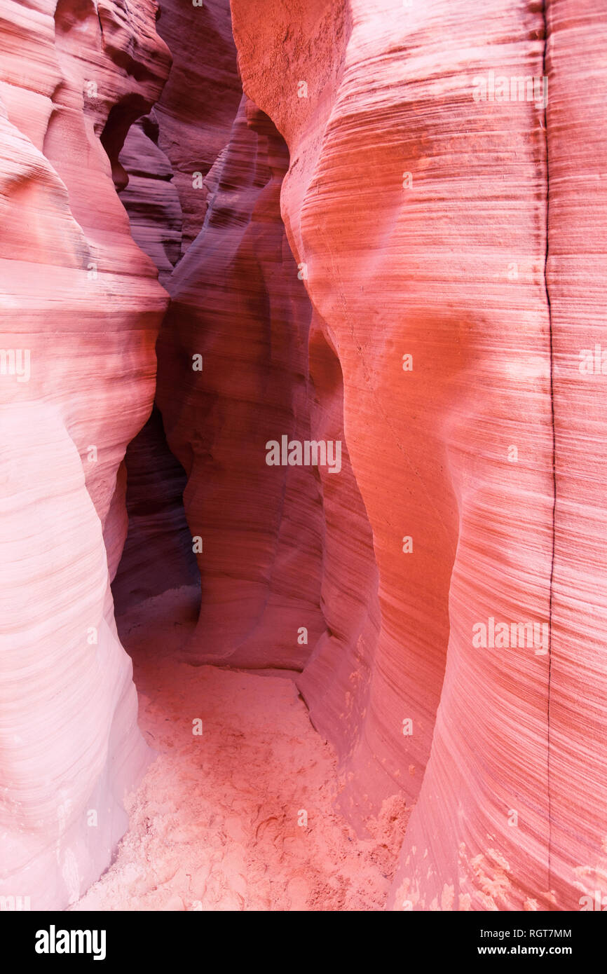 entrance into a slot canyon in Page Arizona known as Antelope Canyon X Stock Photo