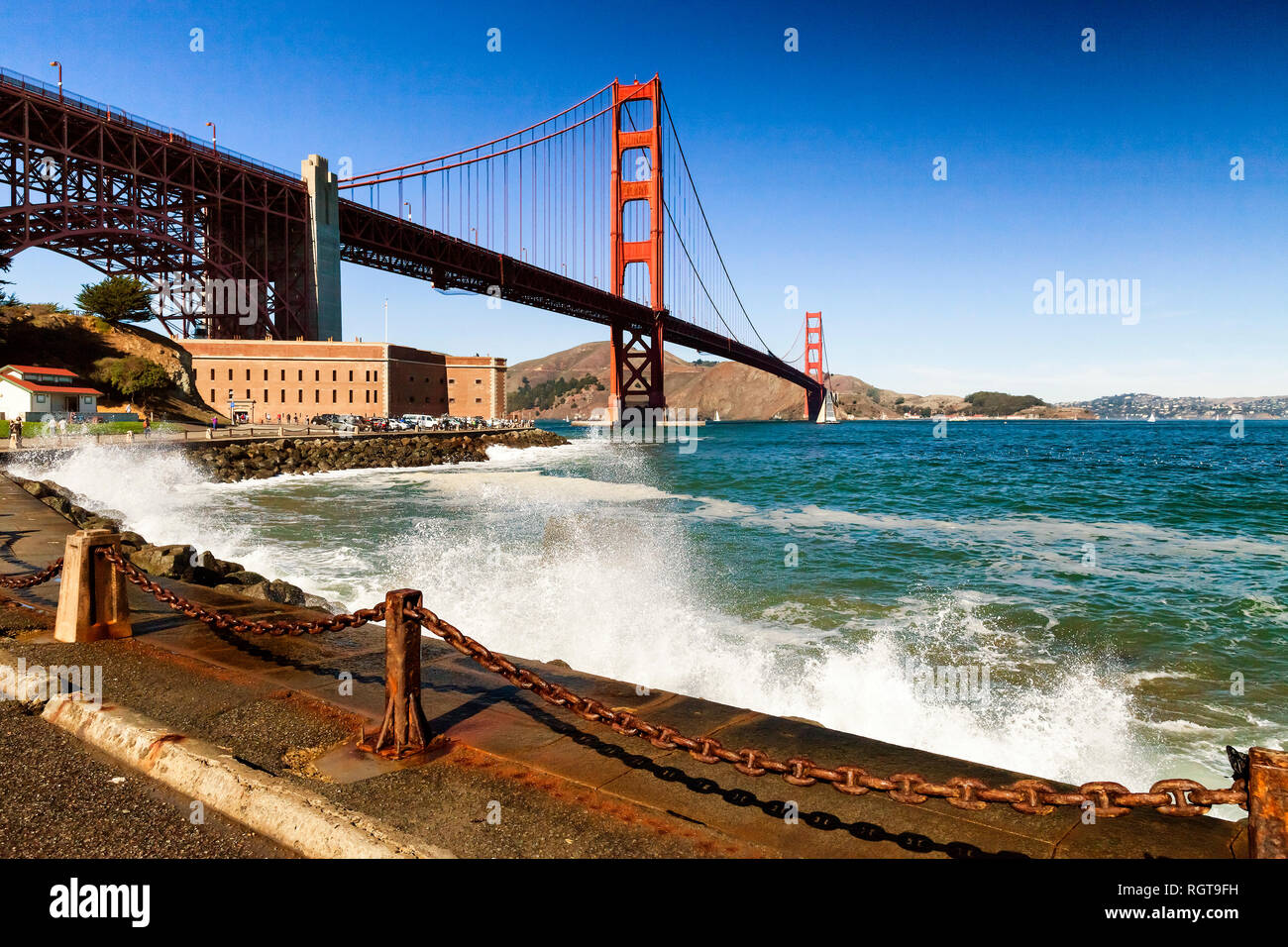 The Golden Gate Bridge in San Francisco bay Stock Photo