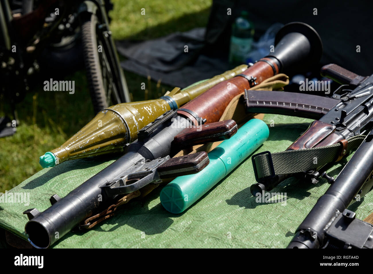 Weapons on display Military Show Armed Forces Day Derbyshire England Stock Photo
