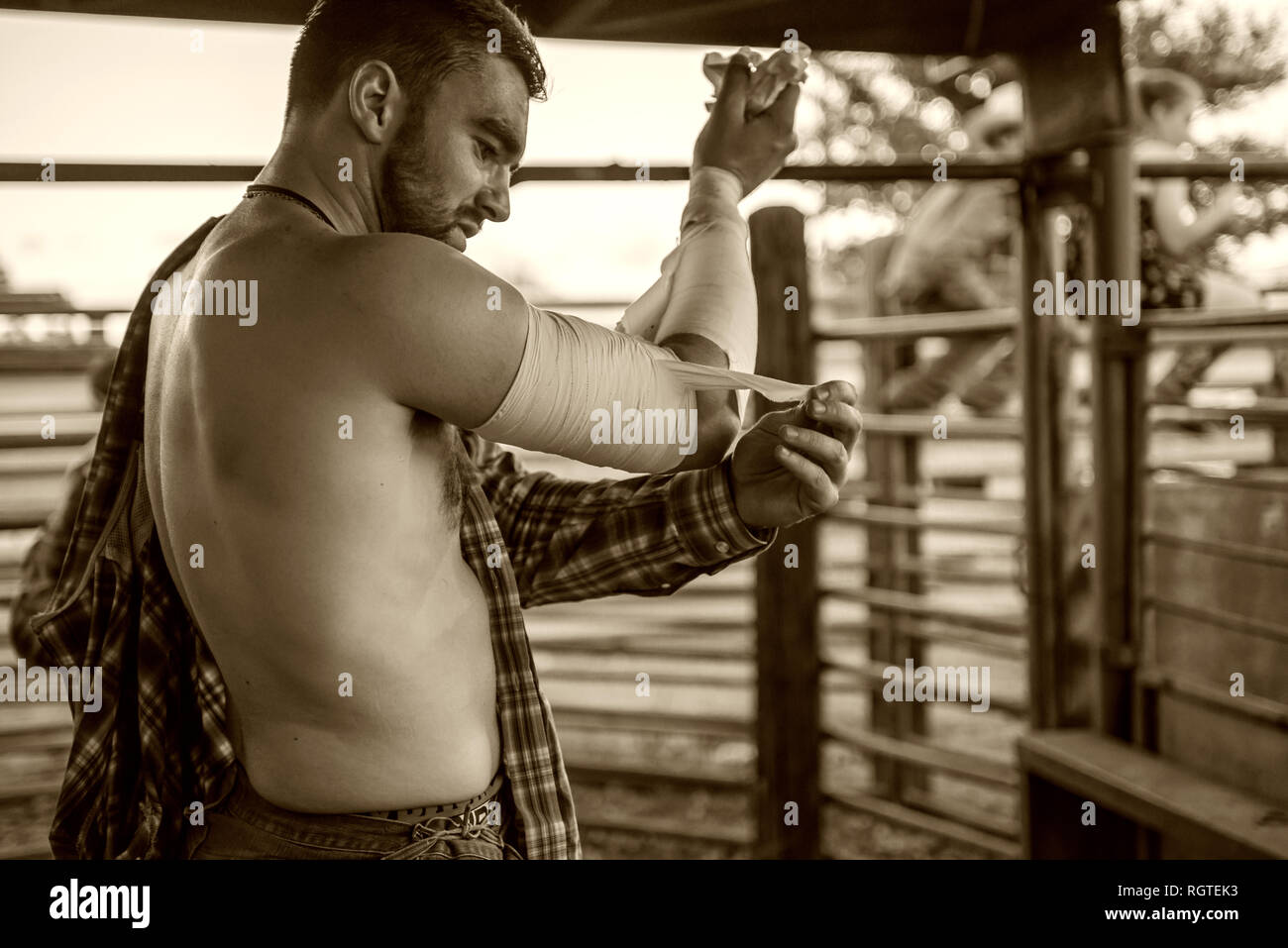 Professional rodeo cowboy Stock Photo - Alamy