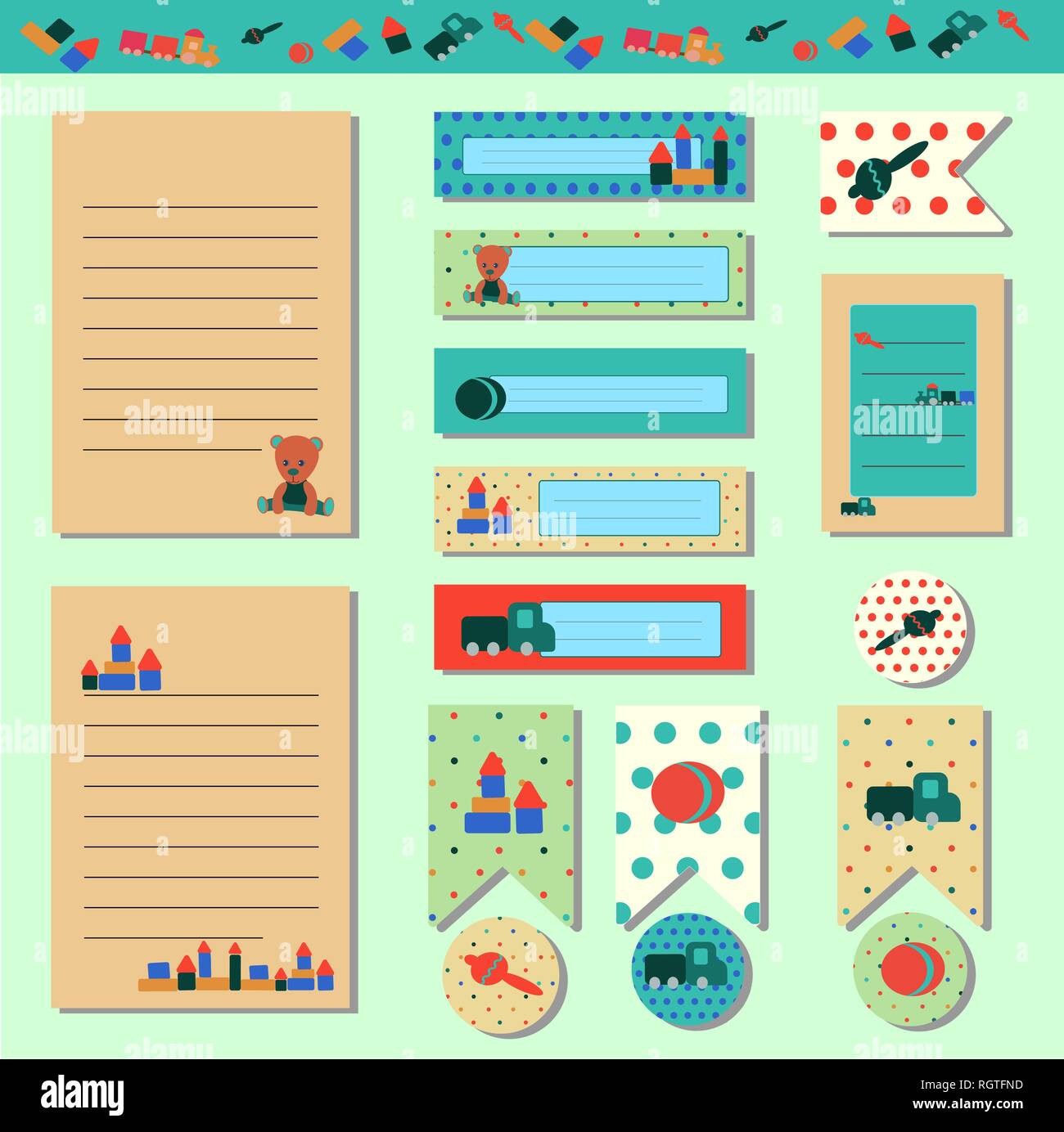 Cute planner stickers. Organizer tags, color patterns and calendar icons.  Check, planners and weekly label days. School day planning stickers with  trendy lettering and elements. Back to school 20794811 Vector Art at