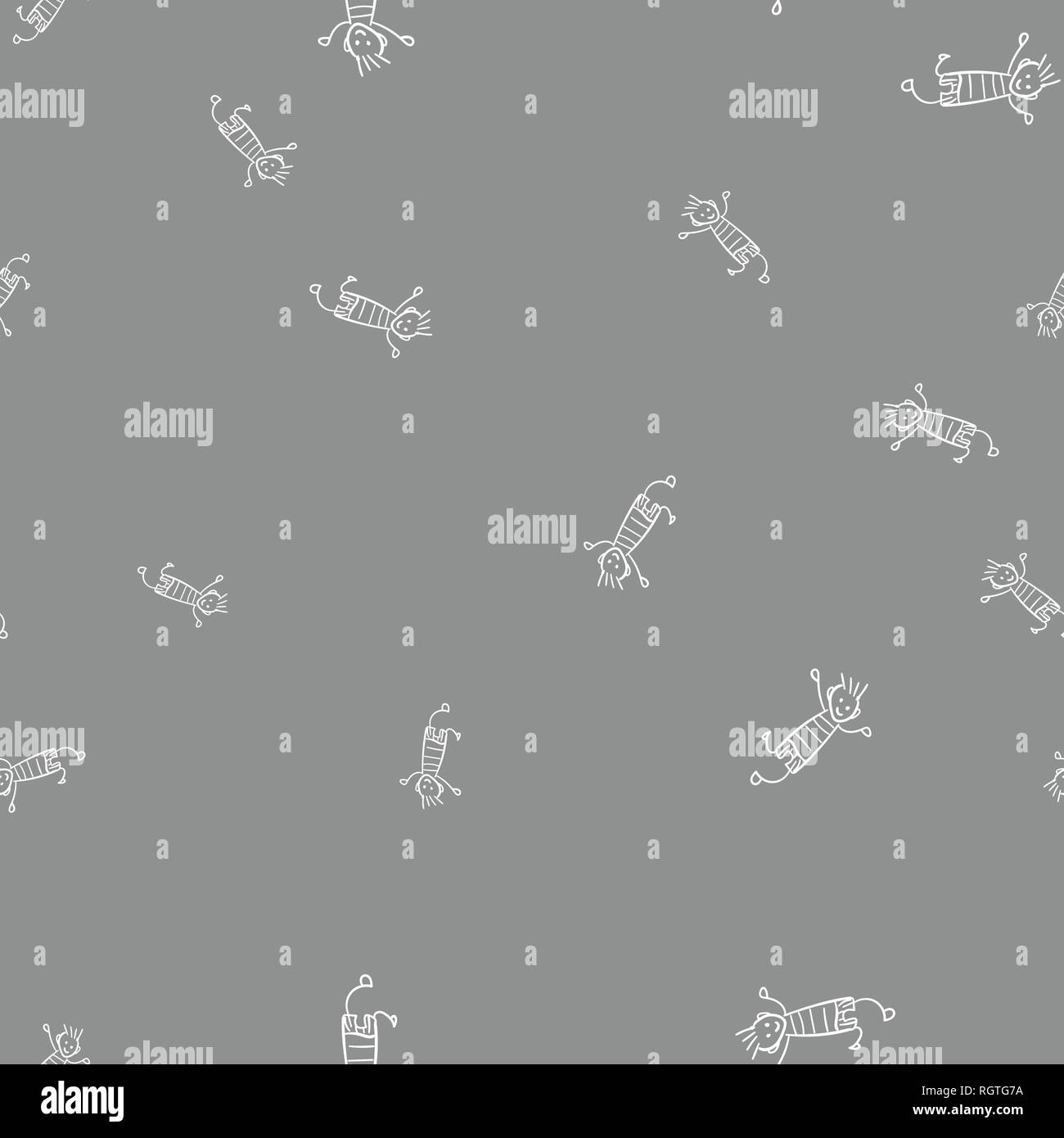 Kids seamless pattern in doodle style. Vector illustration on color ...