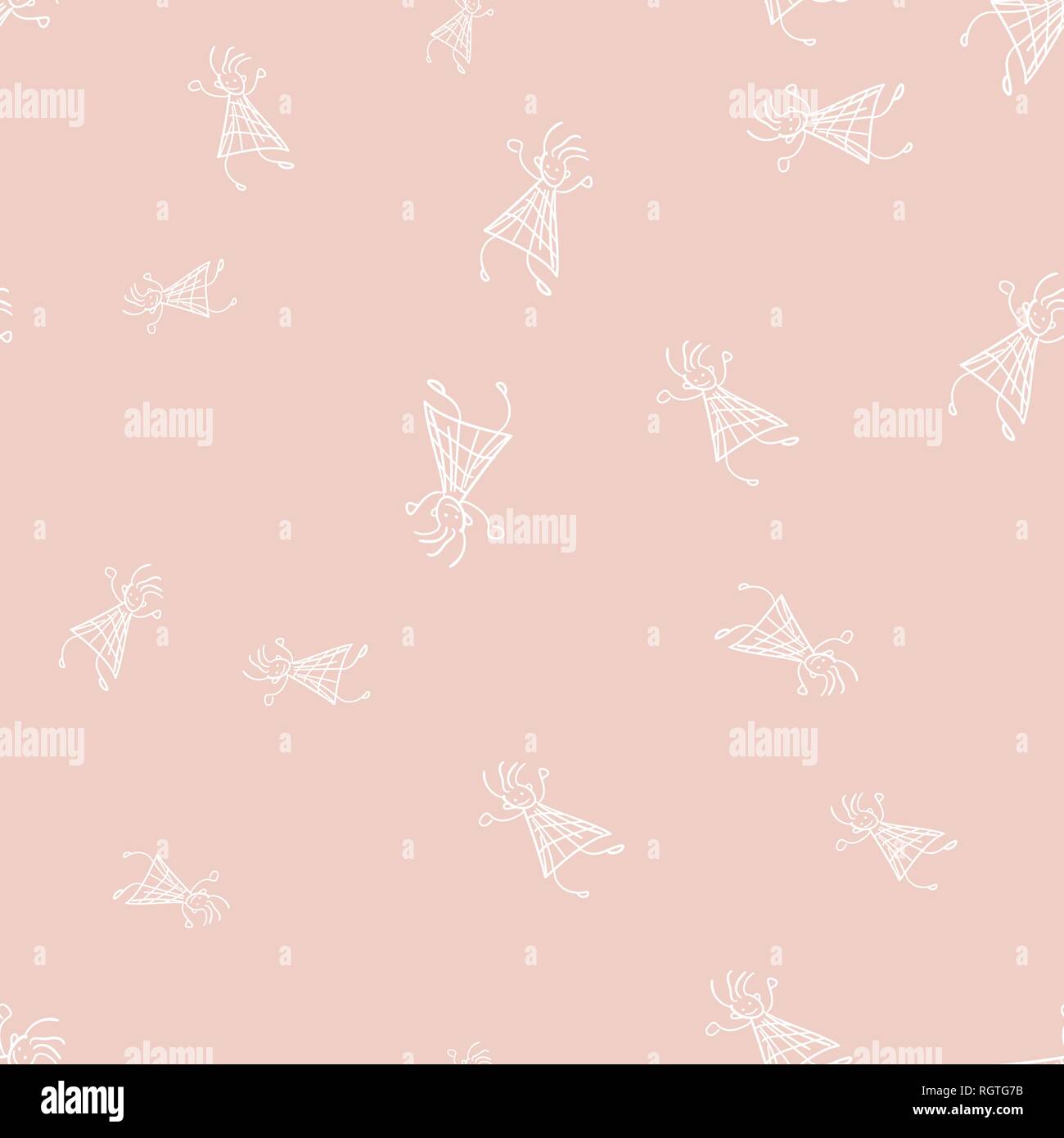 Kids seamless pattern in doodle style. Vector illustration on color ...