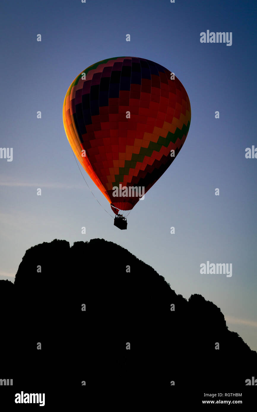 Hot air balloon in Vang Vieng, Laos Stock Photo