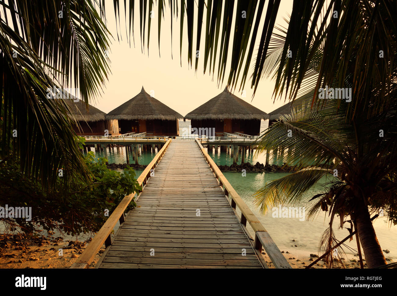 Holiday Villas, Rasdhoo Atoll, the Maldives Asia Stock Photo