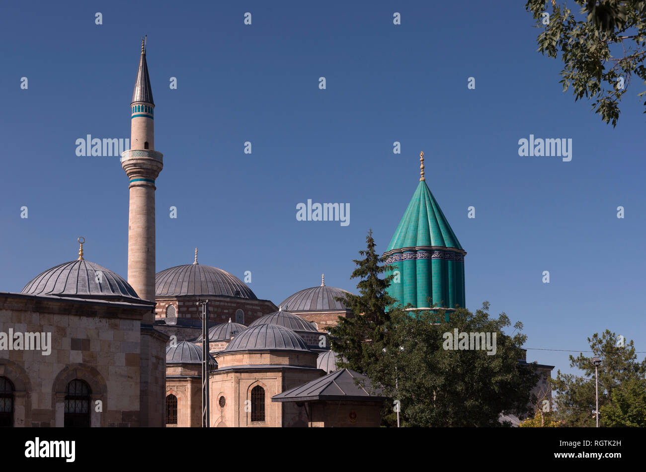 Mevlana Tomb and Mosque in Konya City Turkey. Mevlana Celaleddini Rumi is a sufi philosopher