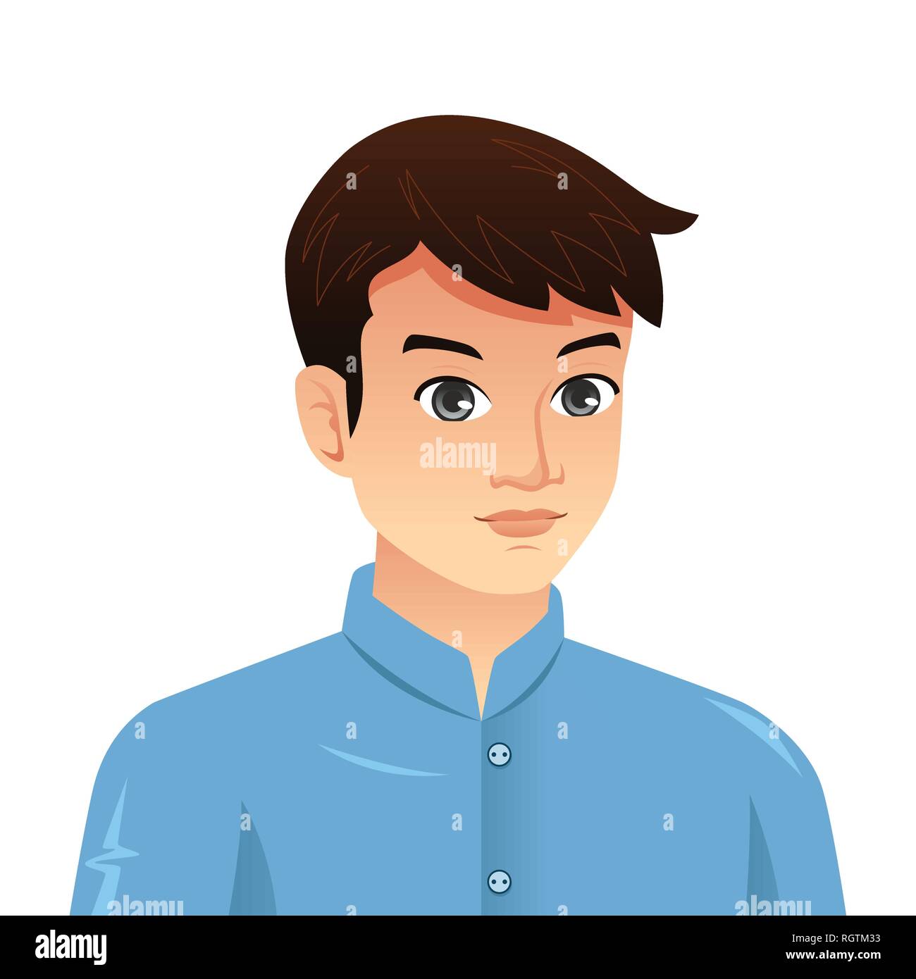 A vector illustration of Portrait of a Young Man Stock Vector Image ...