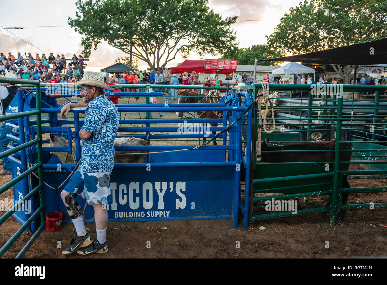 Rodeo clown bullfighter Texas USA Stock Photo
