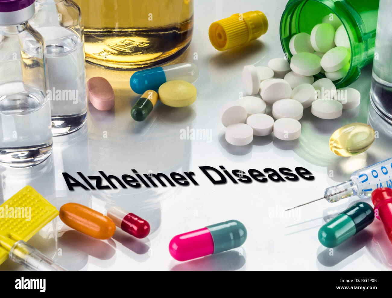 Medical diagnosis alzheimer disease, conceptual image, horizontal composition Stock Photo