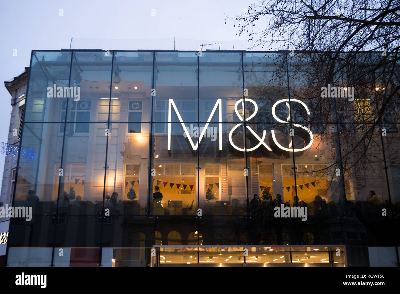 Marks Spencer Shop Sign On Stock Photos & Marks Spencer Shop Sign On