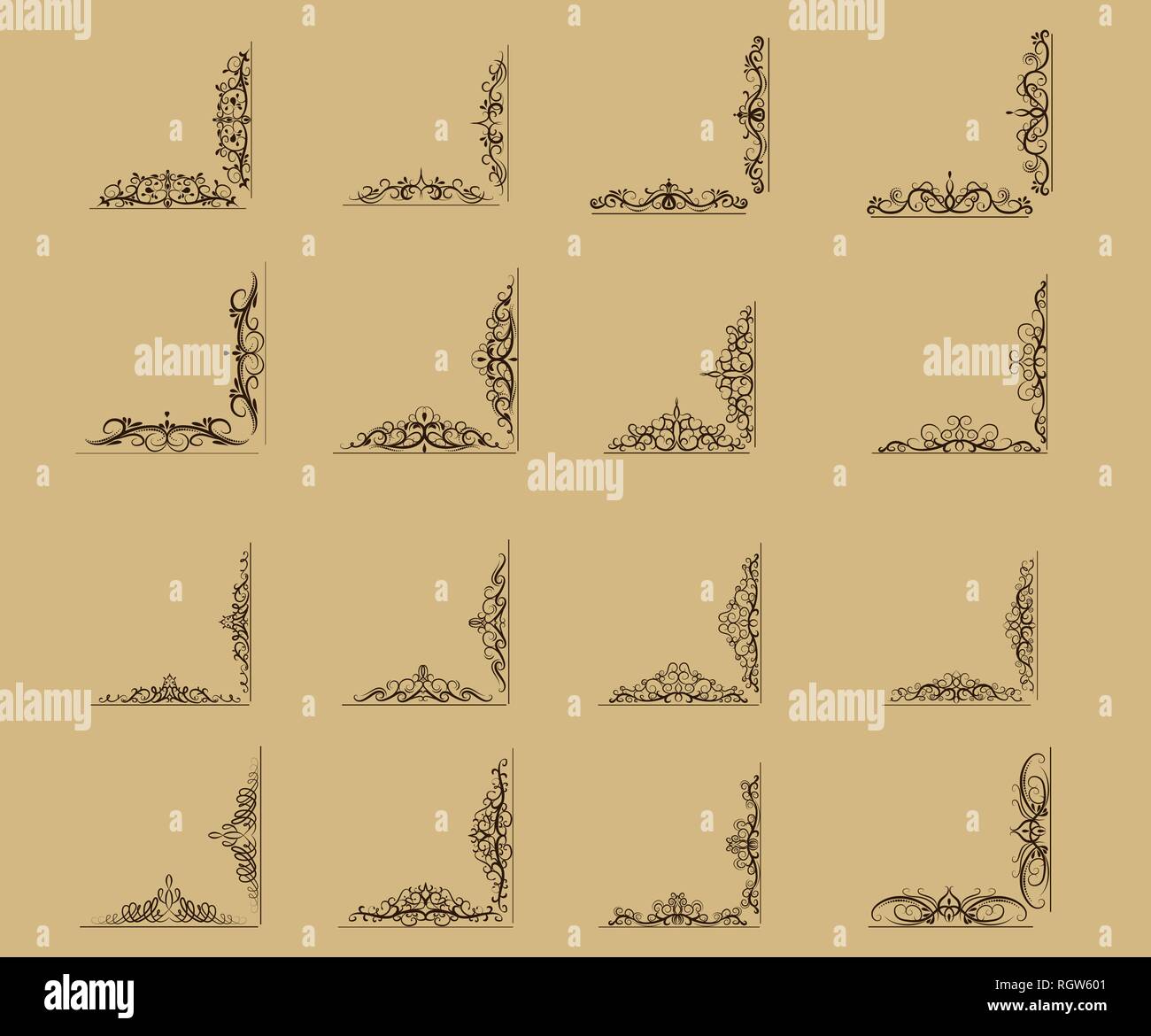Swirl floral design set Stock Vector Image & Art - Alamy
