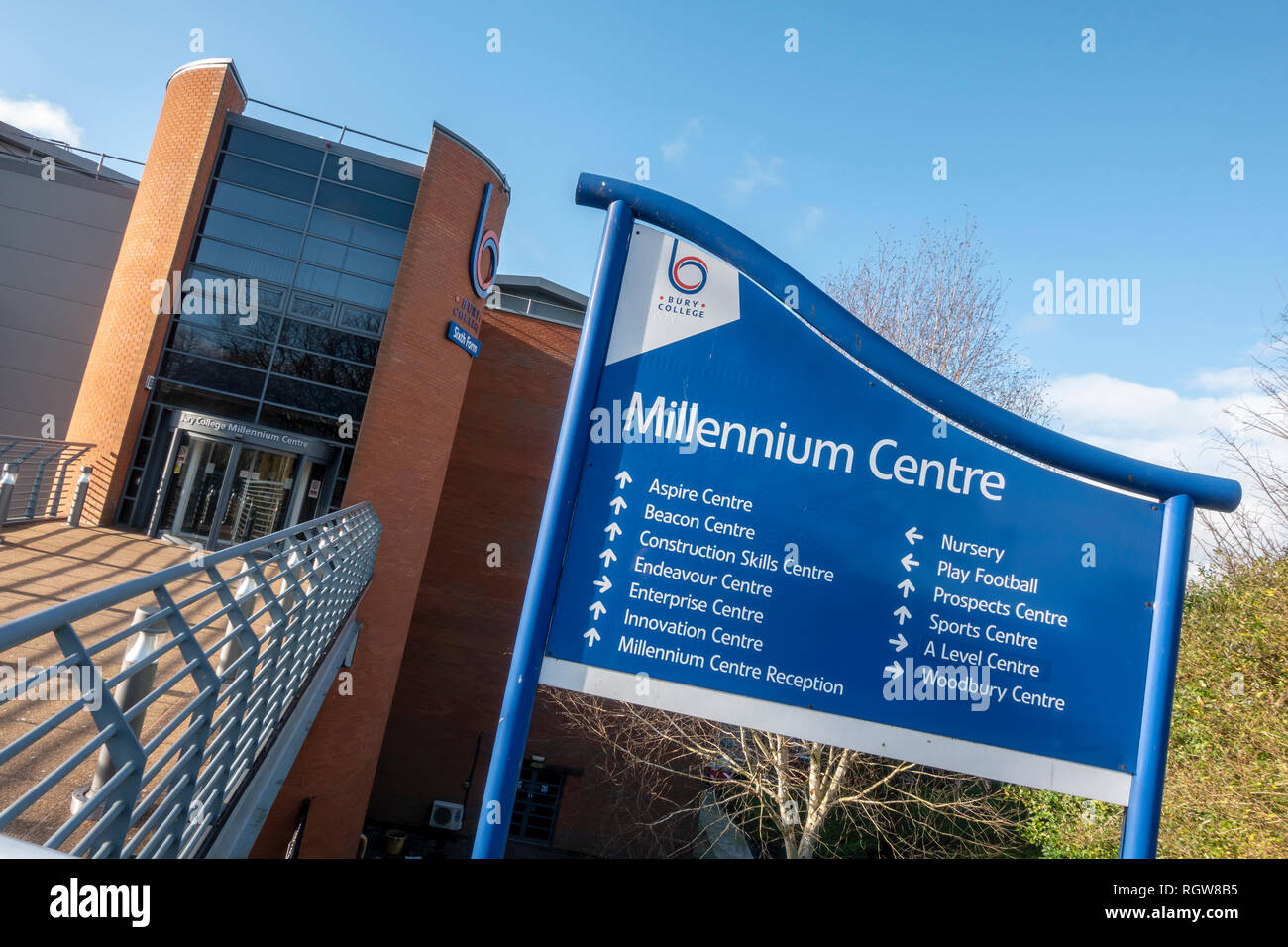 Entrance to Bury College Millennium Centre Stock Photo