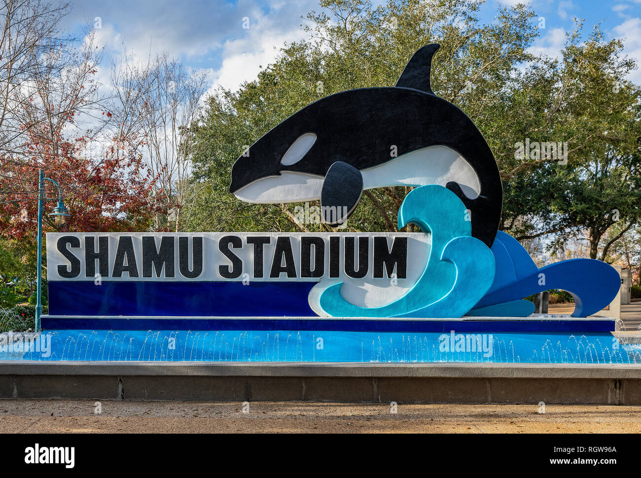 Shamu Stadium at Seaworld marine park, Orlando Florida, USA. Stock Photo
