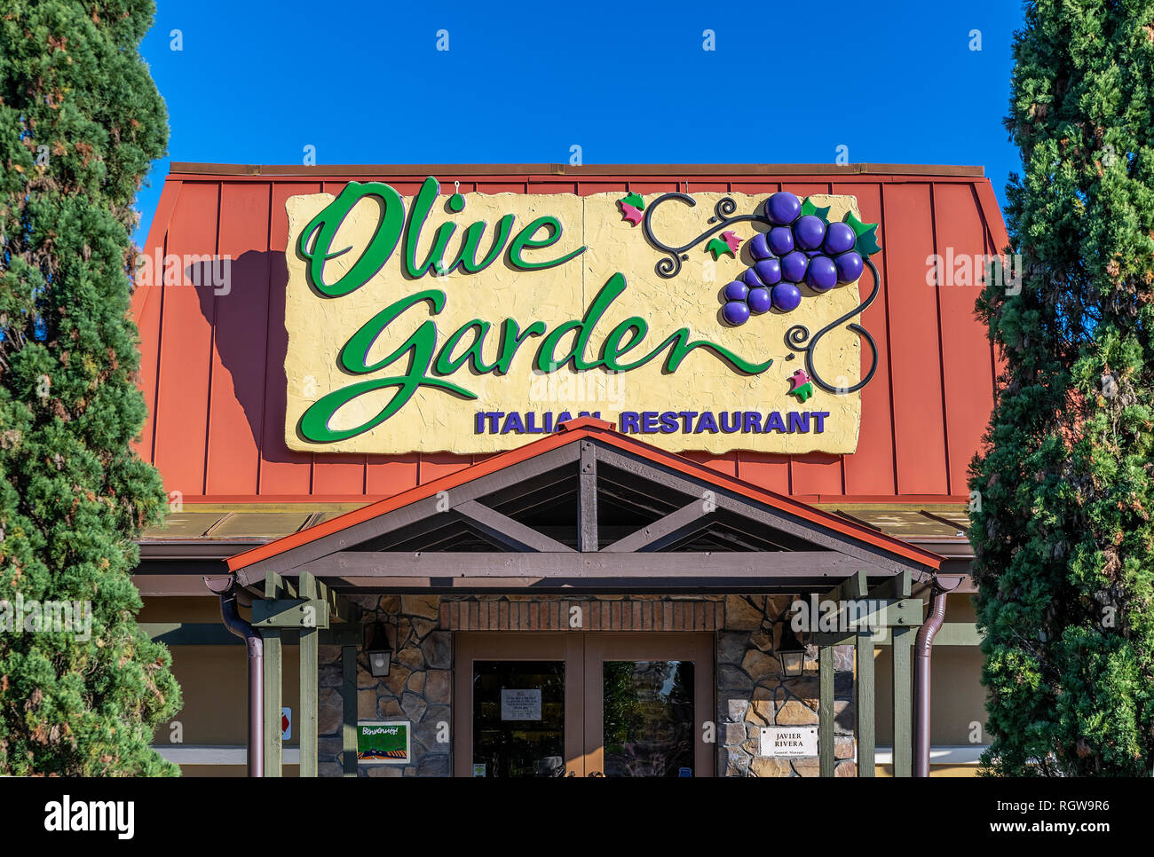 Olive Garden restaurant exterior, Kissimmee, Florida, USA. Stock Photo