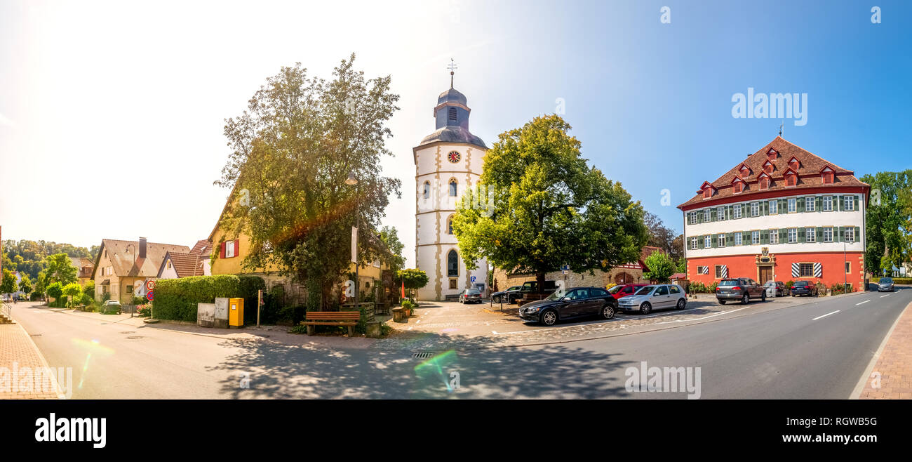 Jakob Church and Red Castle Jagsthausen, Germany Stock Photo