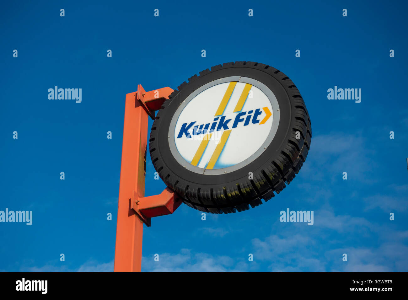 Kwik Fit Sign in Radcliffe Stock Photo