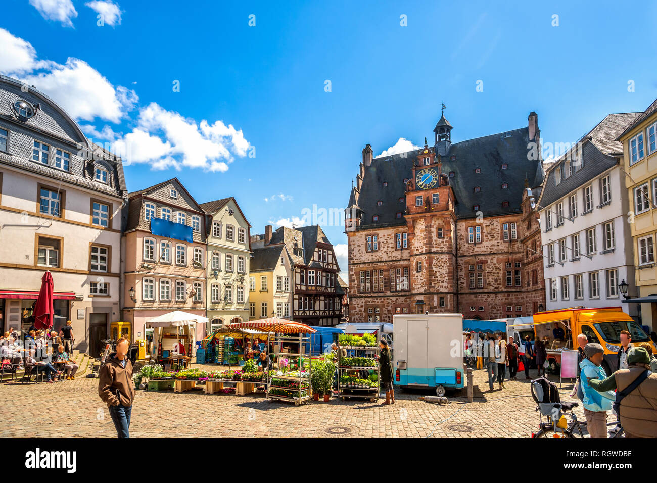 Market Town Hall Marburg An Der Lahn Germany Stock Photo Alamy