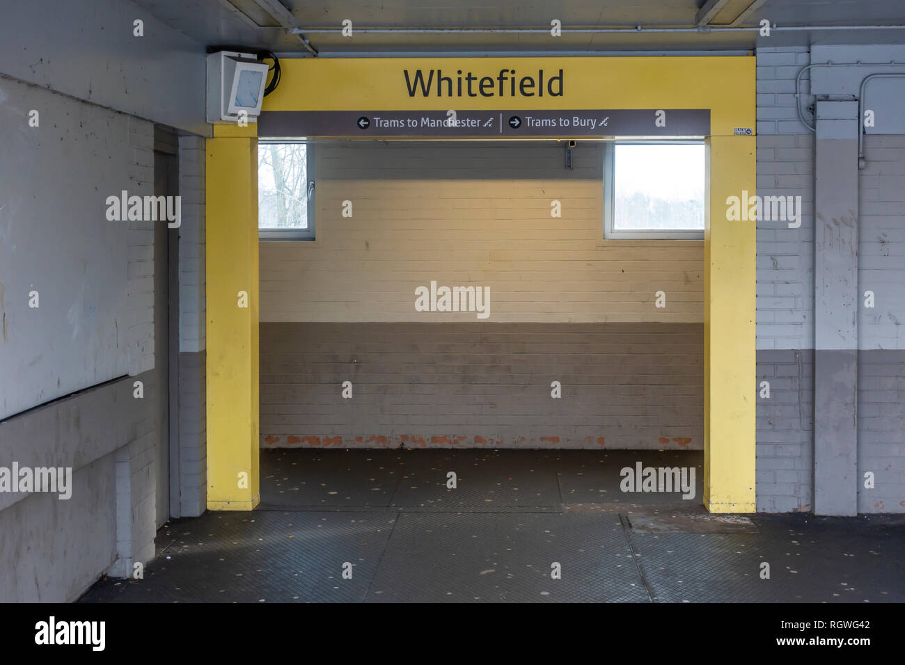 Whitefield Metrolink Tram Station, nr Bury, Manchester Stock Photo