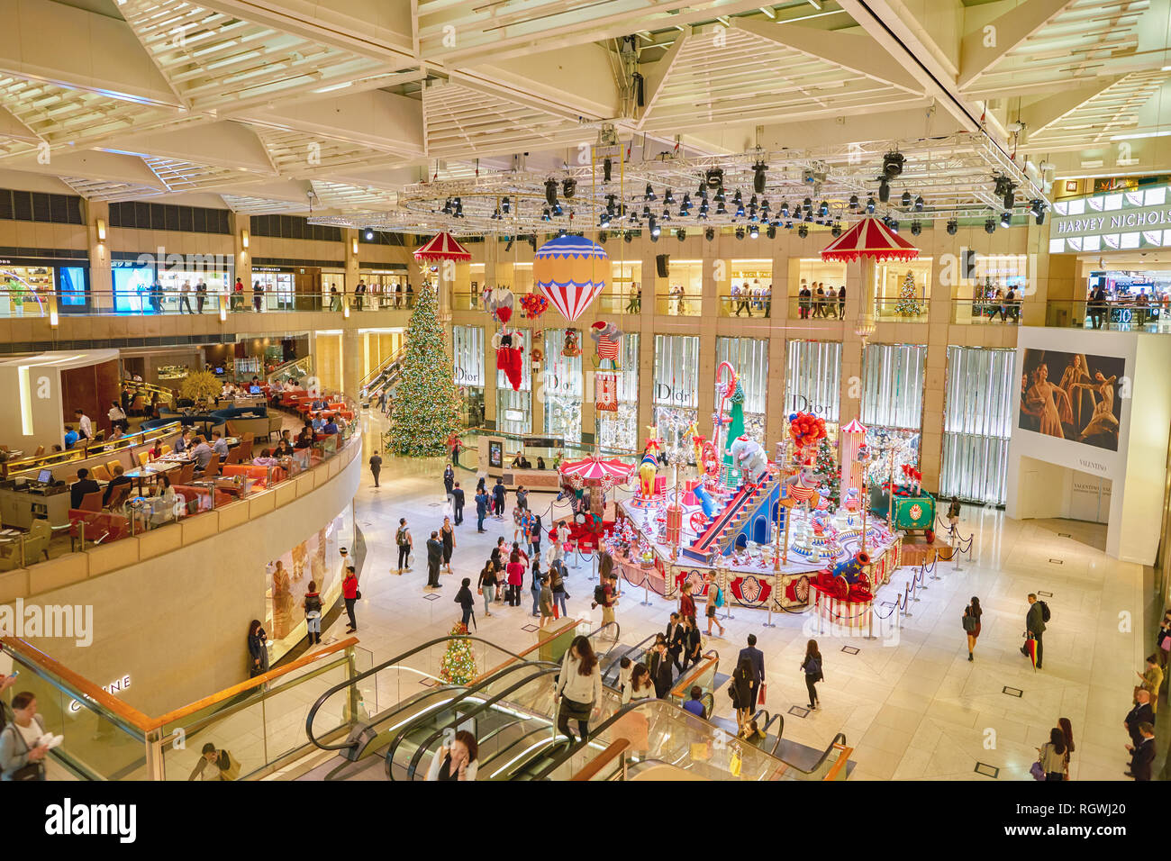 HONG KONG - CIRCA NOVEMBER, 2016: Christmas decorations at the atrium ...