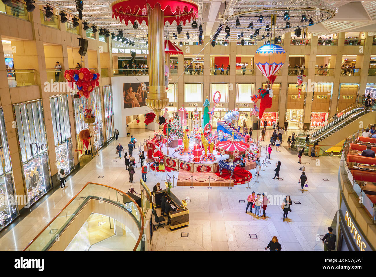 HONG KONG - CIRCA NOVEMBER, 2016: Christmas decorations at the atrium ...