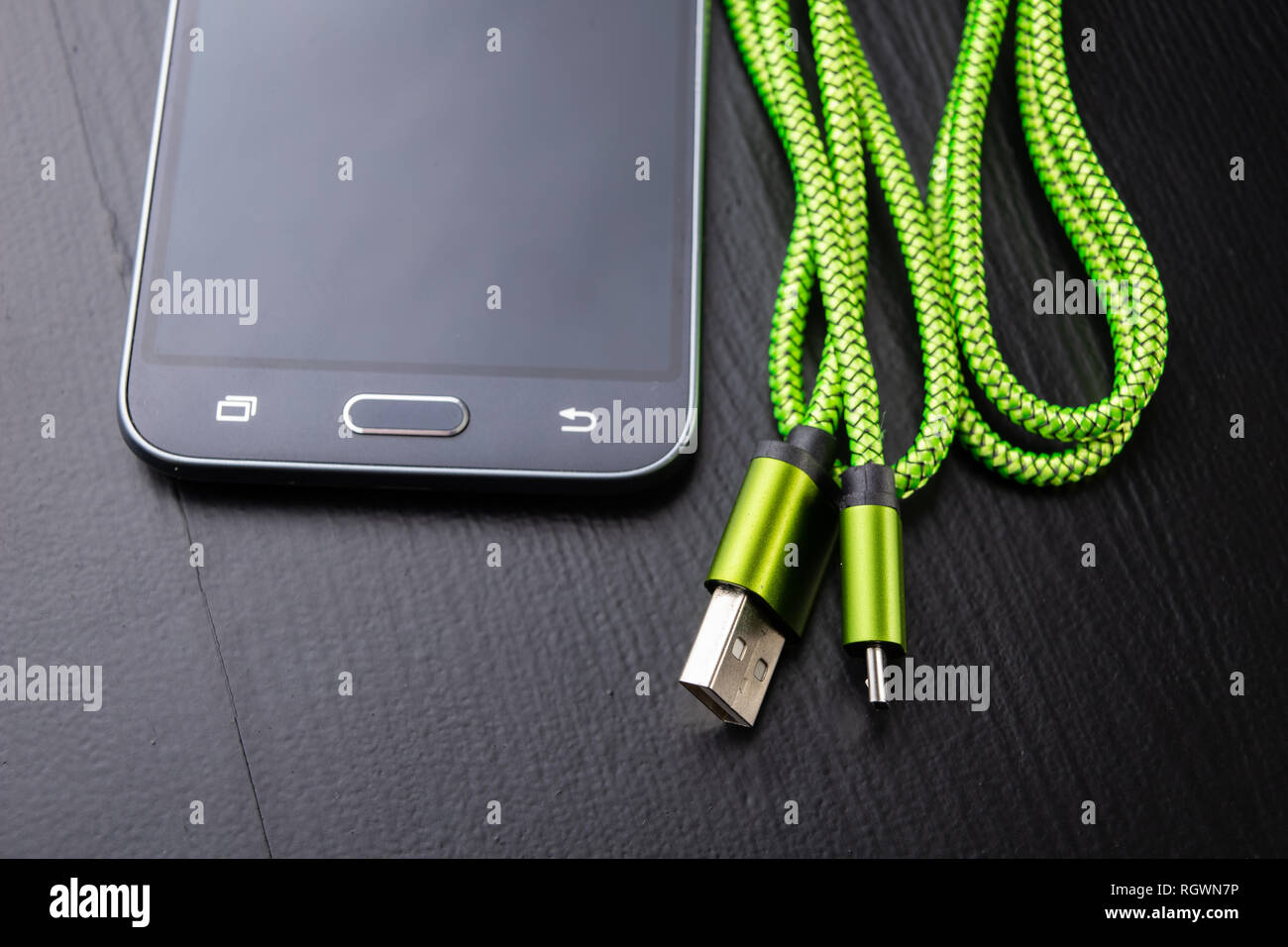 A usb cable for data transfer and phone charging. Telephone and