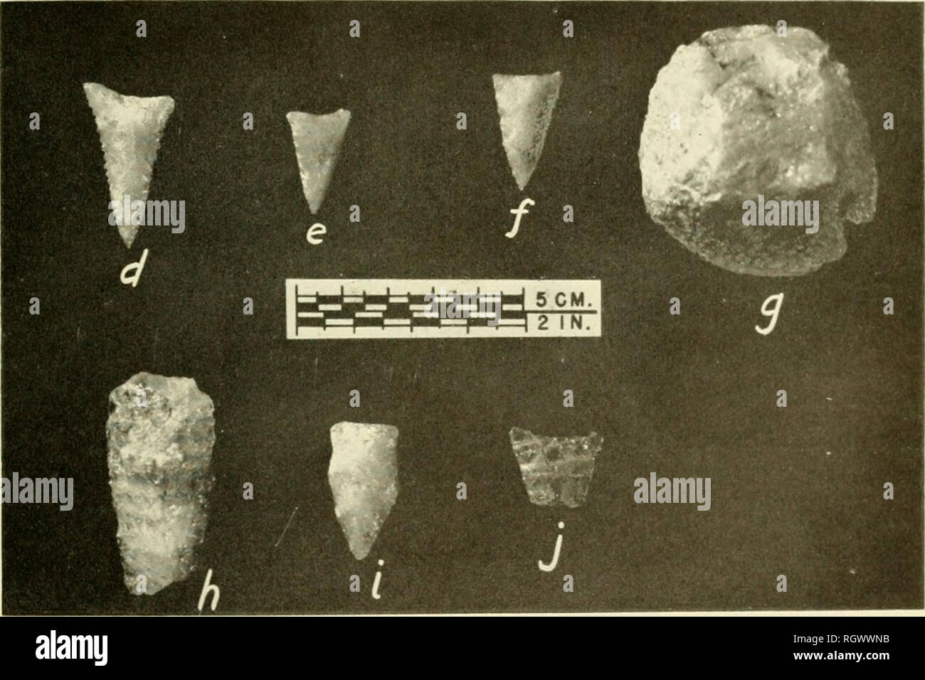 . Bulletin. Ethnology. Stone specimens from site 44Mc7. a. Stone hoe ...