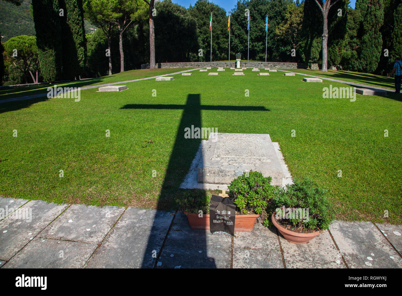 The German World War 2 Cemetery, by the town of Caira Italy, a few kilometres north of Cassino Stock Photo