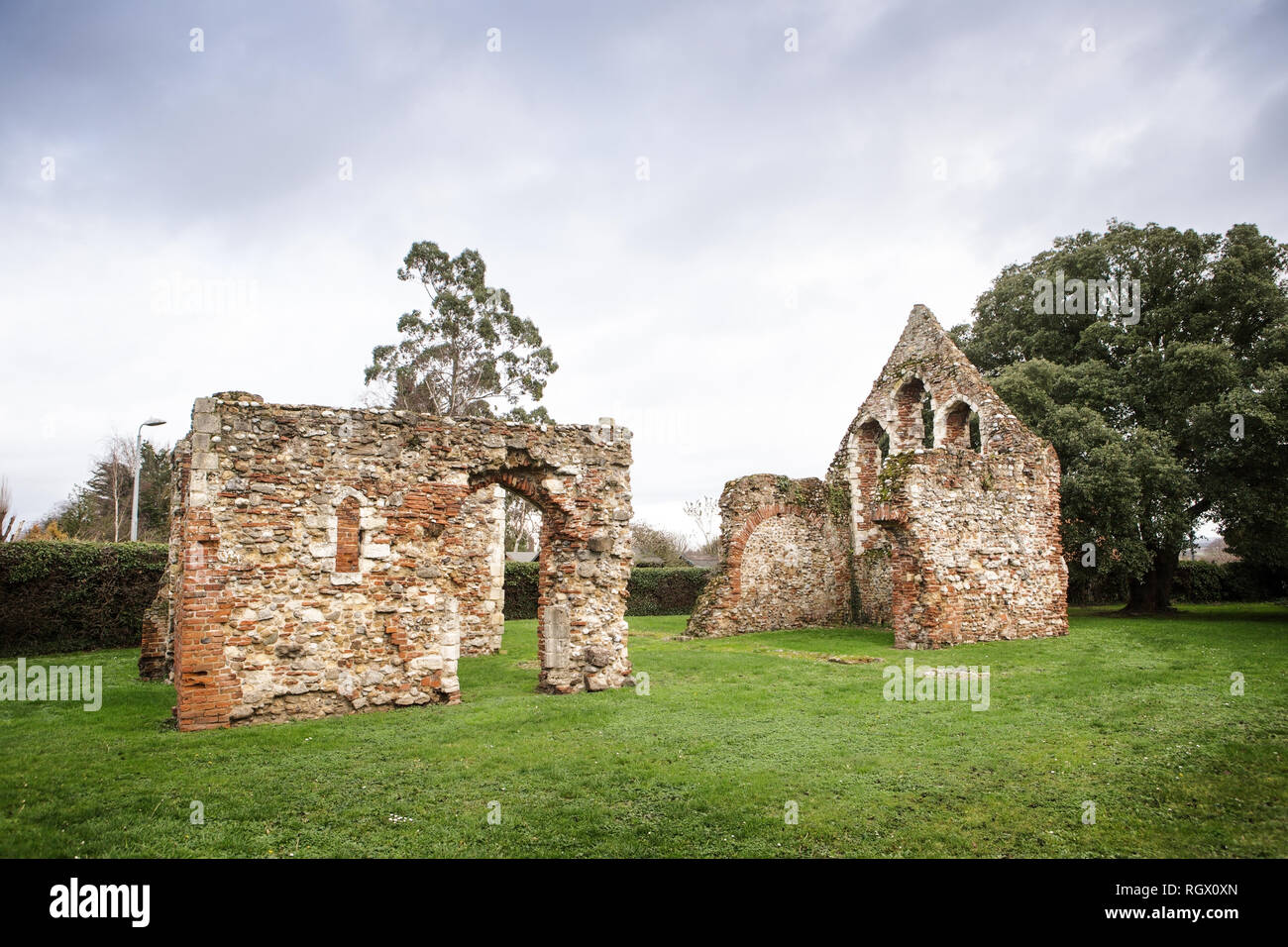 the ruinous of the chapel of st giles in maldon, old Leper Hospital Stock Photo