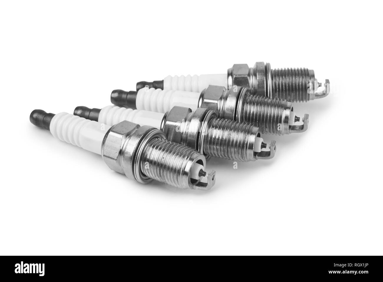 Spark plugs isolated on a white background Stock Photo Alamy