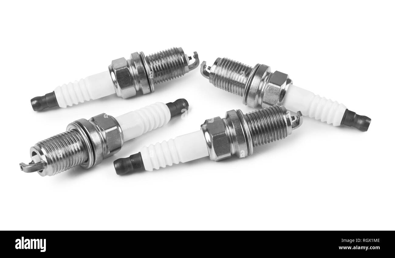 Spark plugs isolated on a white background Stock Photo Alamy
