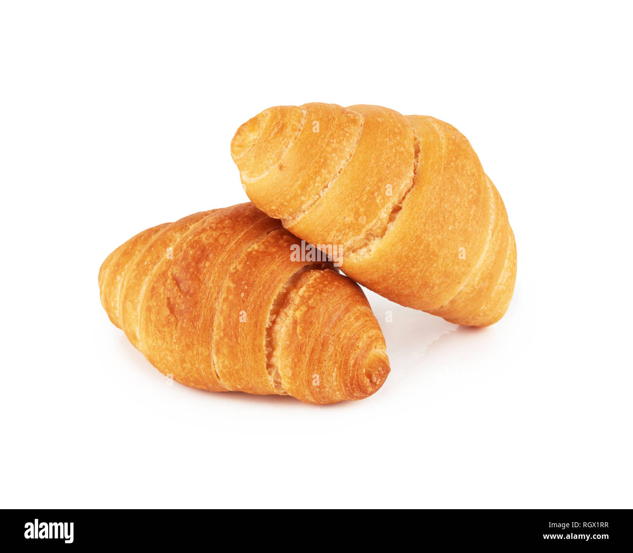 Plain croissant isolated on a white background Stock Photo