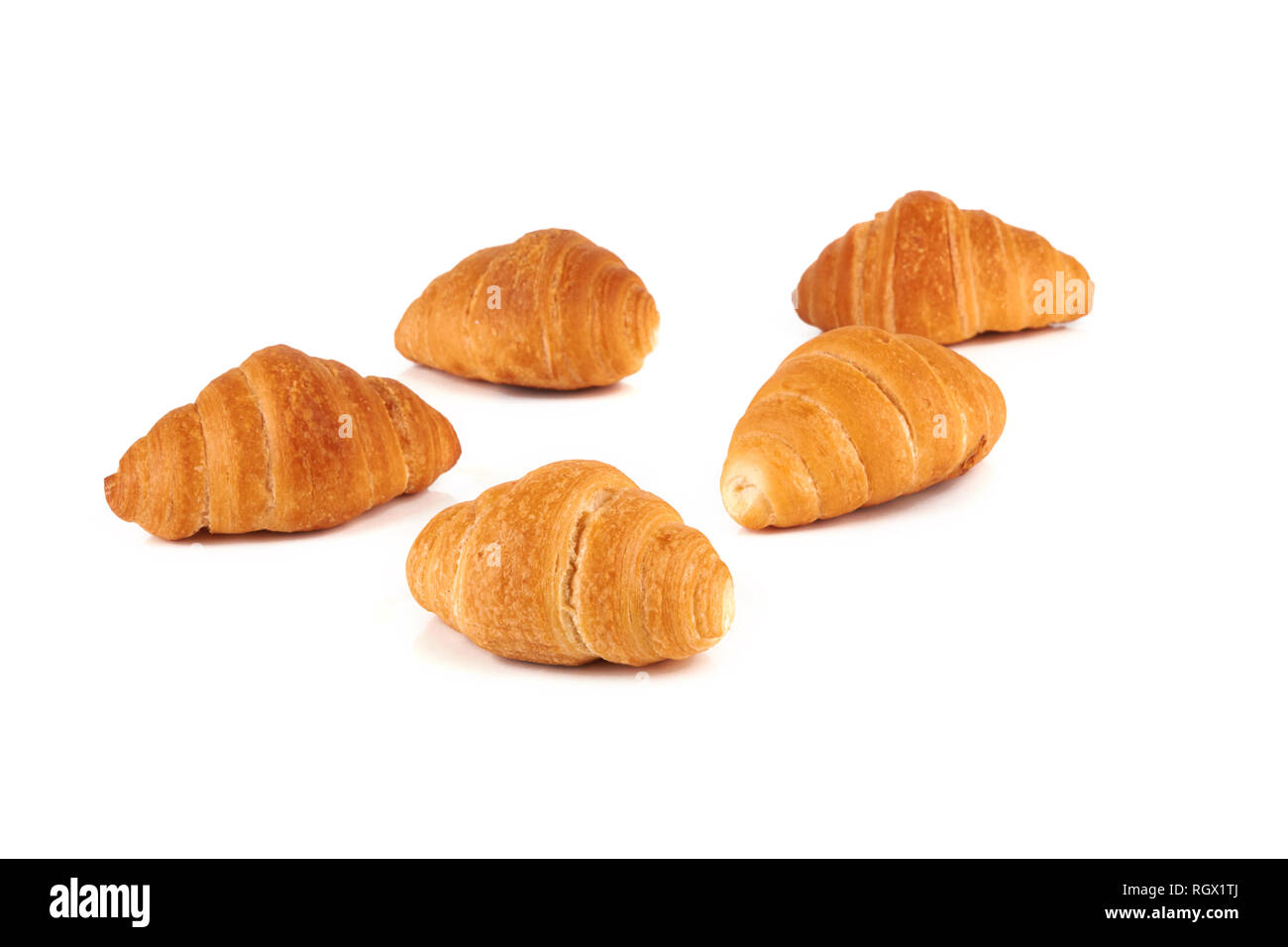 Plain croissant isolated on a white background Stock Photo