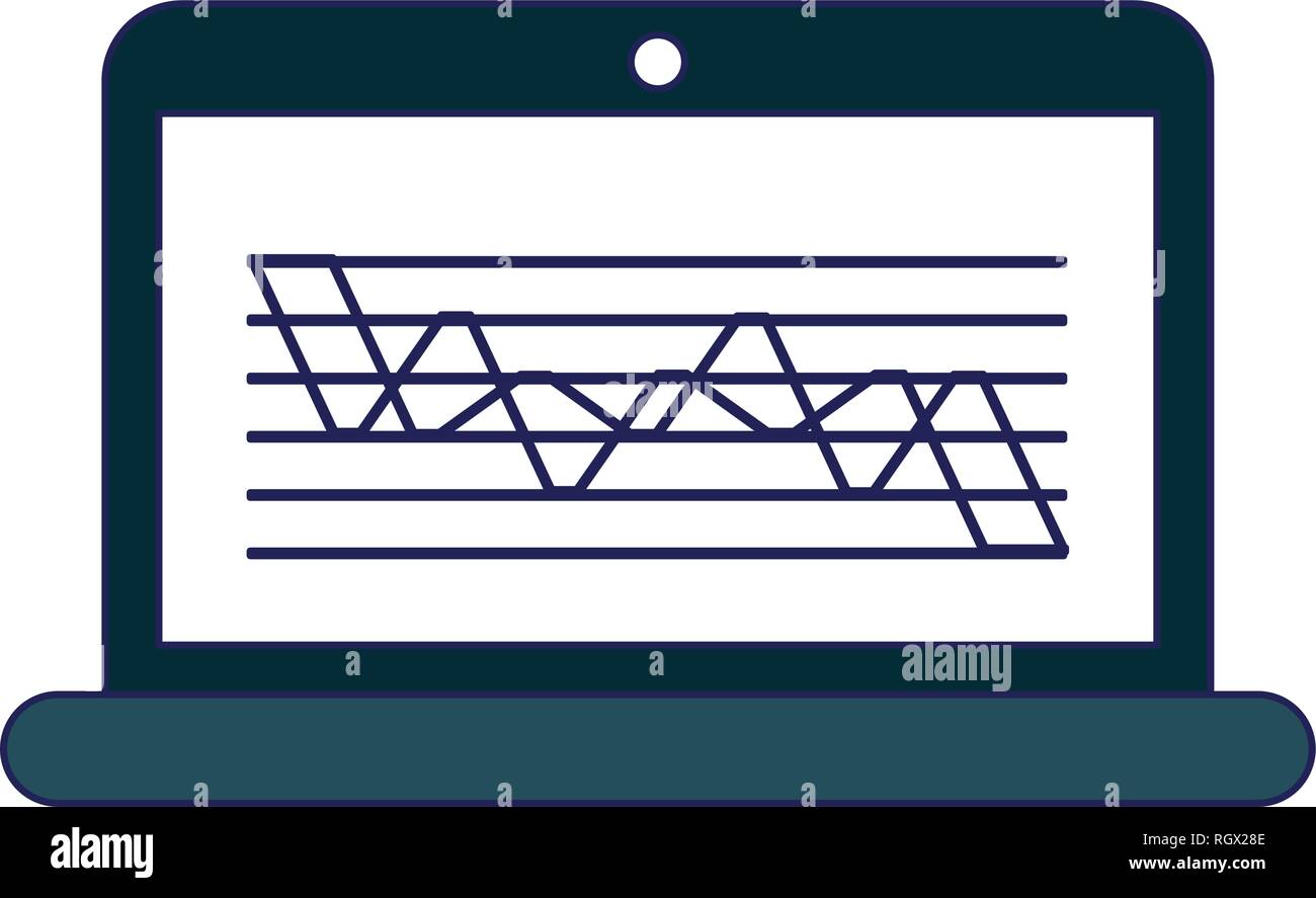 laptop open with graph Stock Vector Image & Art - Alamy