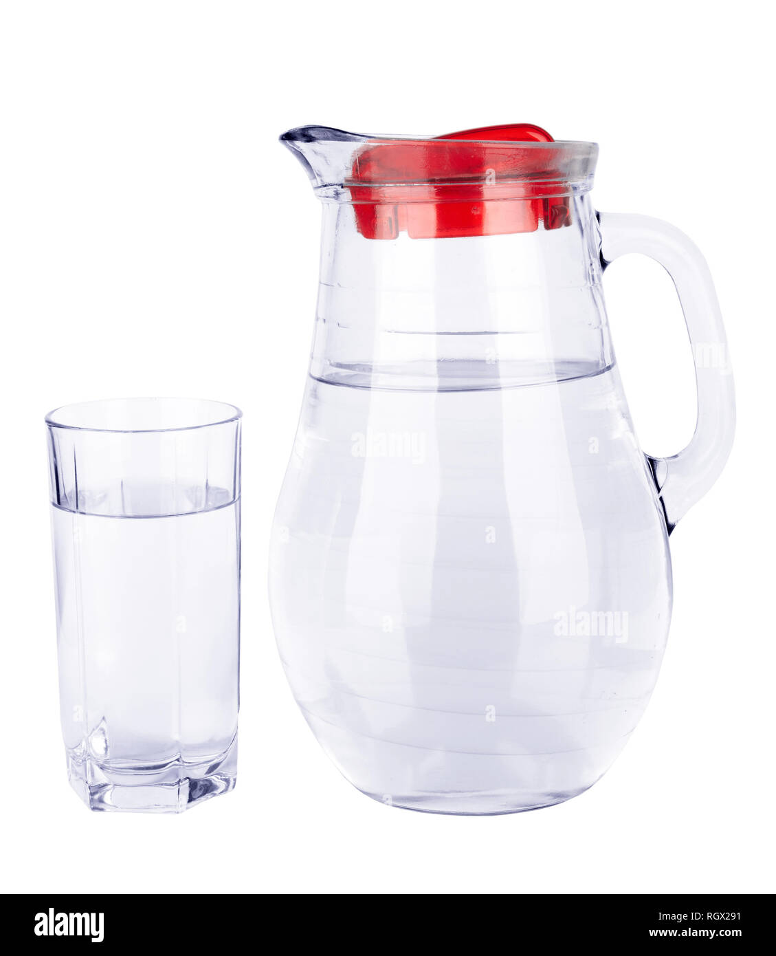 Decanter with water isolated over white Stock Photo Alamy