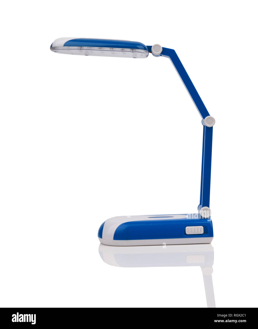 Blue desk lamp isolated on white background Stock Photo