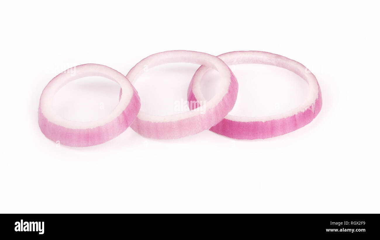 Sliced red onion on a white background Stock Photo - Alamy