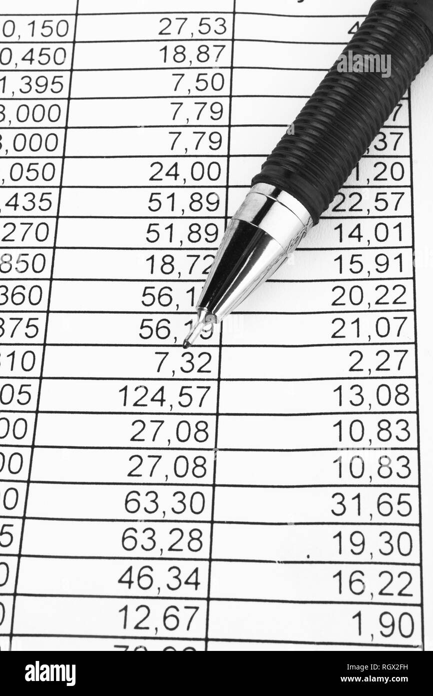 Close up business accounting Black and White Stock Photos & Images - Alamy