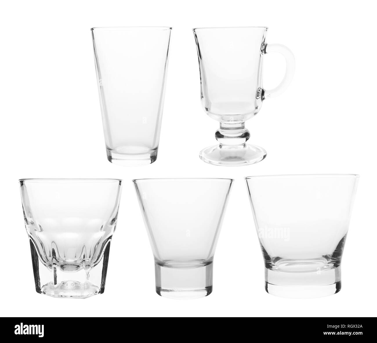glass collection isolated on a white background Stock Photo Alamy