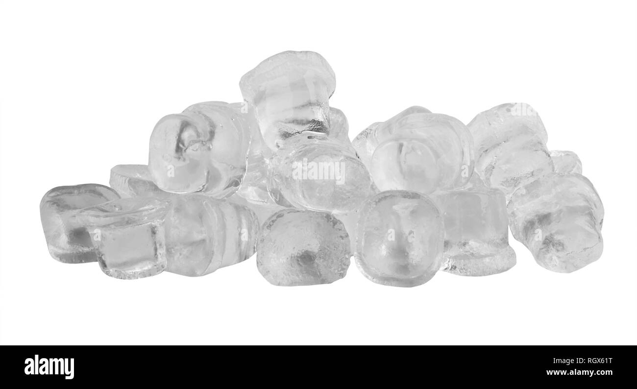 Ice cubes isolated on a white background Stock Photo - Alamy