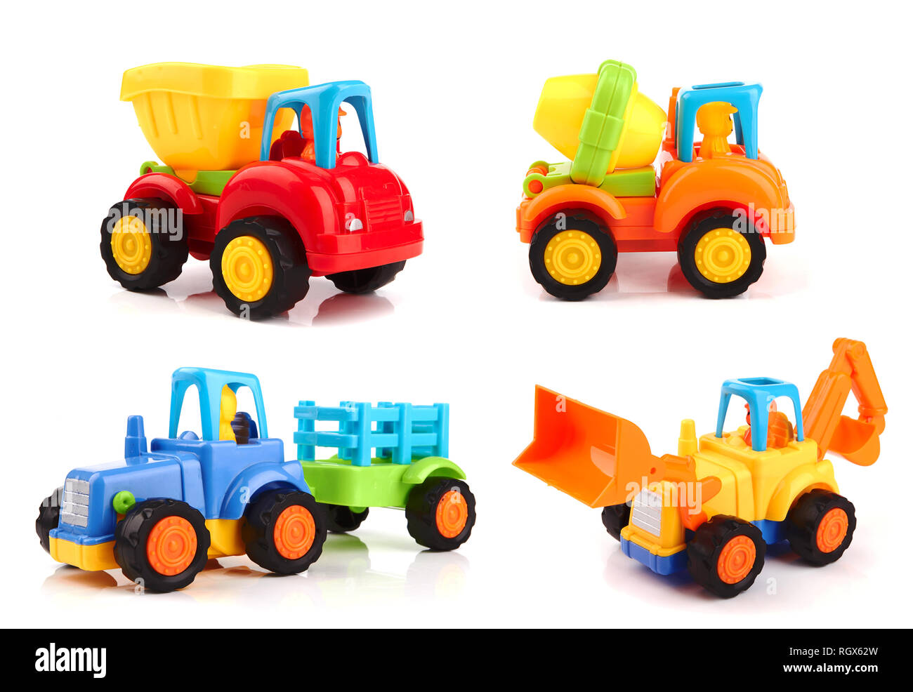 Colorful toy truck isolated on white background Stock Photo - Alamy