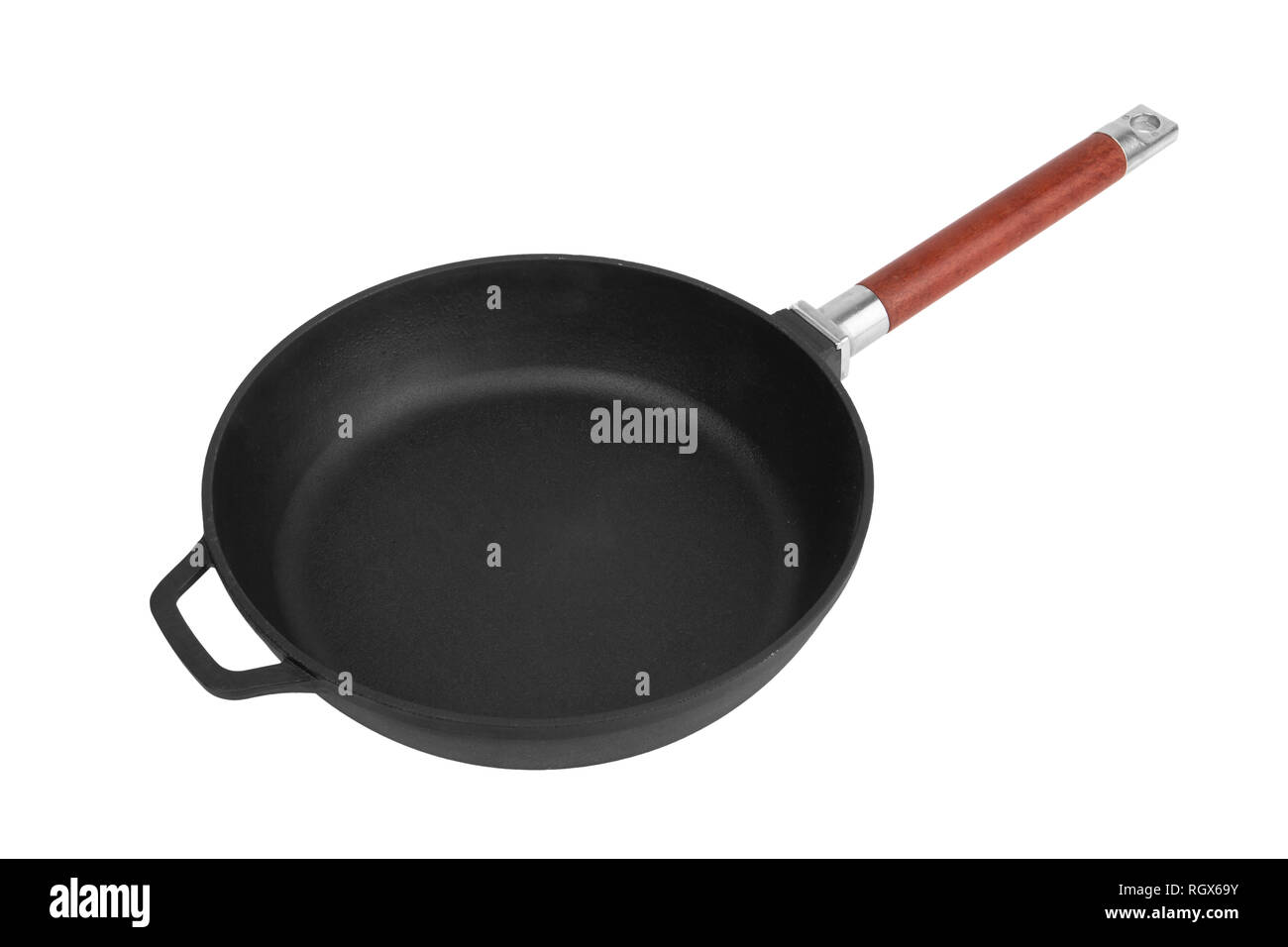 Cast iron frying pan isolated on white background Stock Photo Alamy
