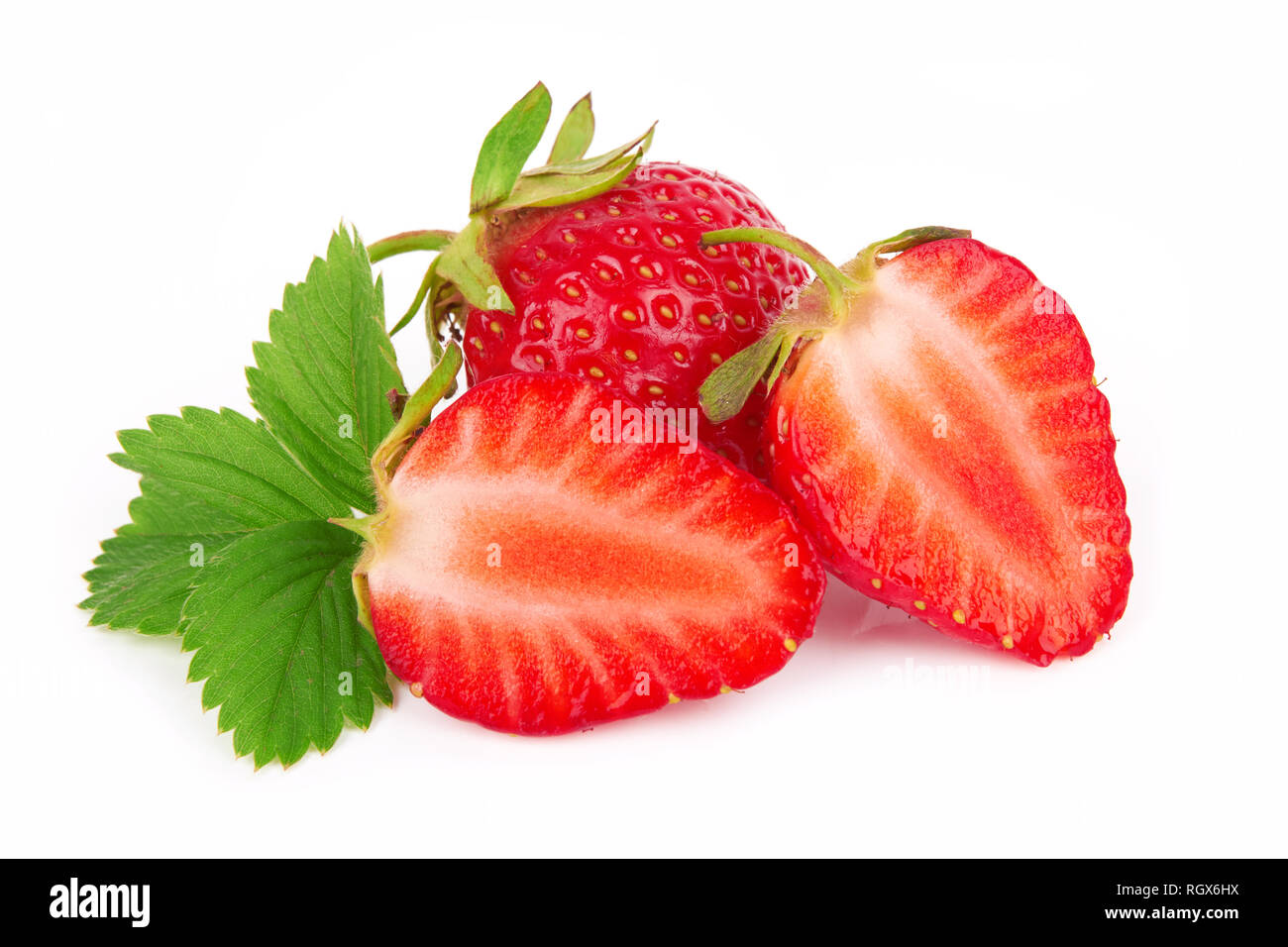 Fresh red ripe strawberries isolated on white background Stock Photo ...