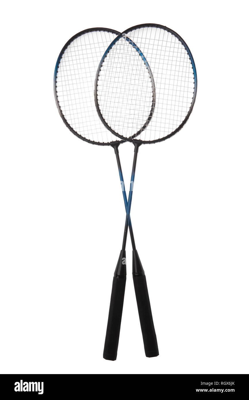 Badminton rackets isolated on a white background Stock Photo Alamy