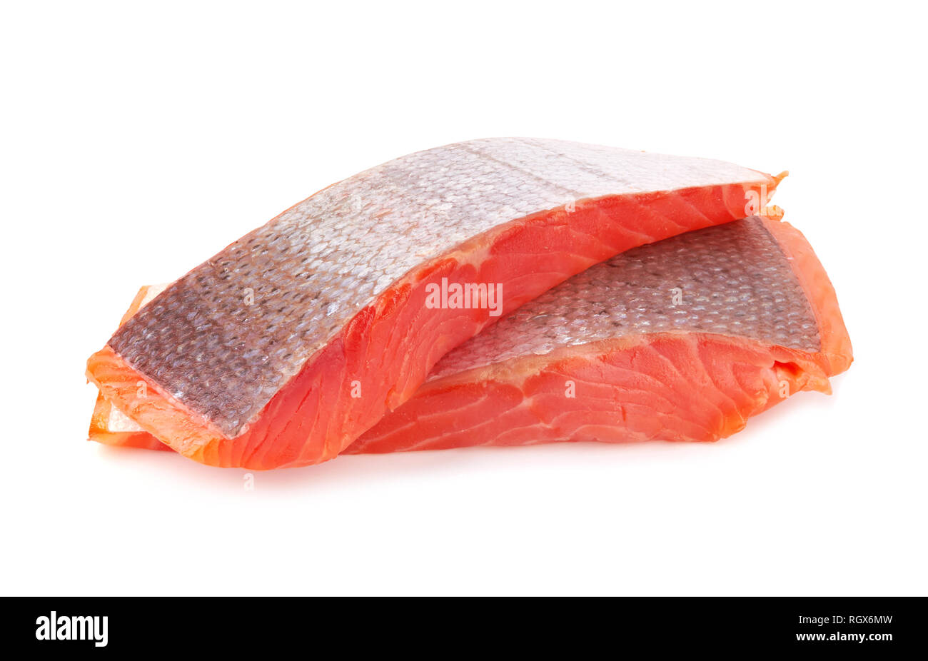 Fillet of salmon isolated on white background Stock Photo - Alamy