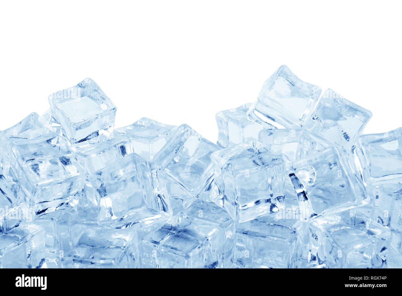 Ice cubes isolated on a white background Stock Photo - Alamy