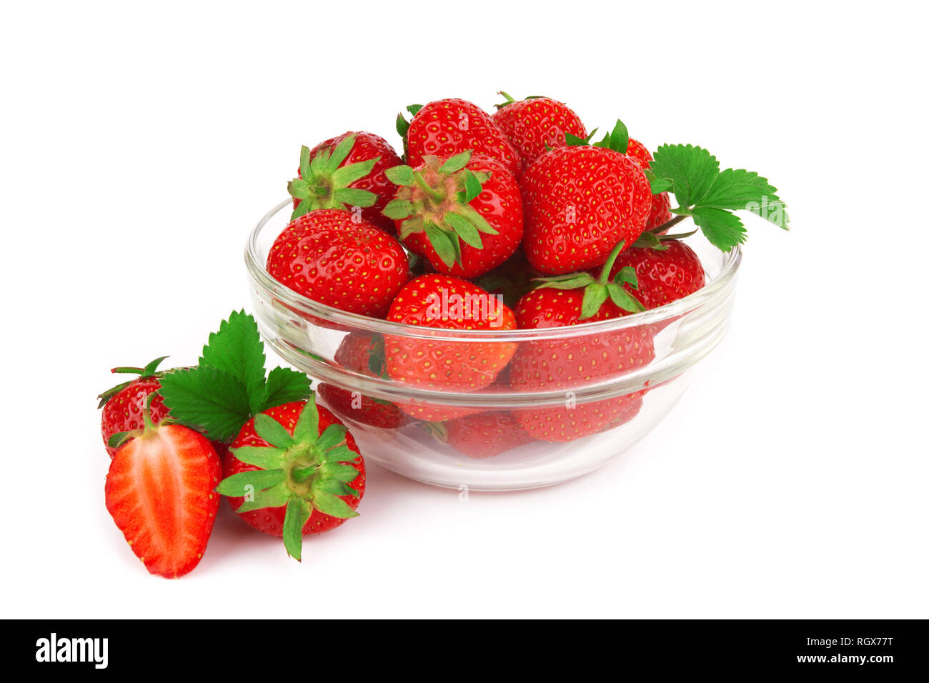Fresh strawberries in bowl isolated on white background Stock Photo - Alamy