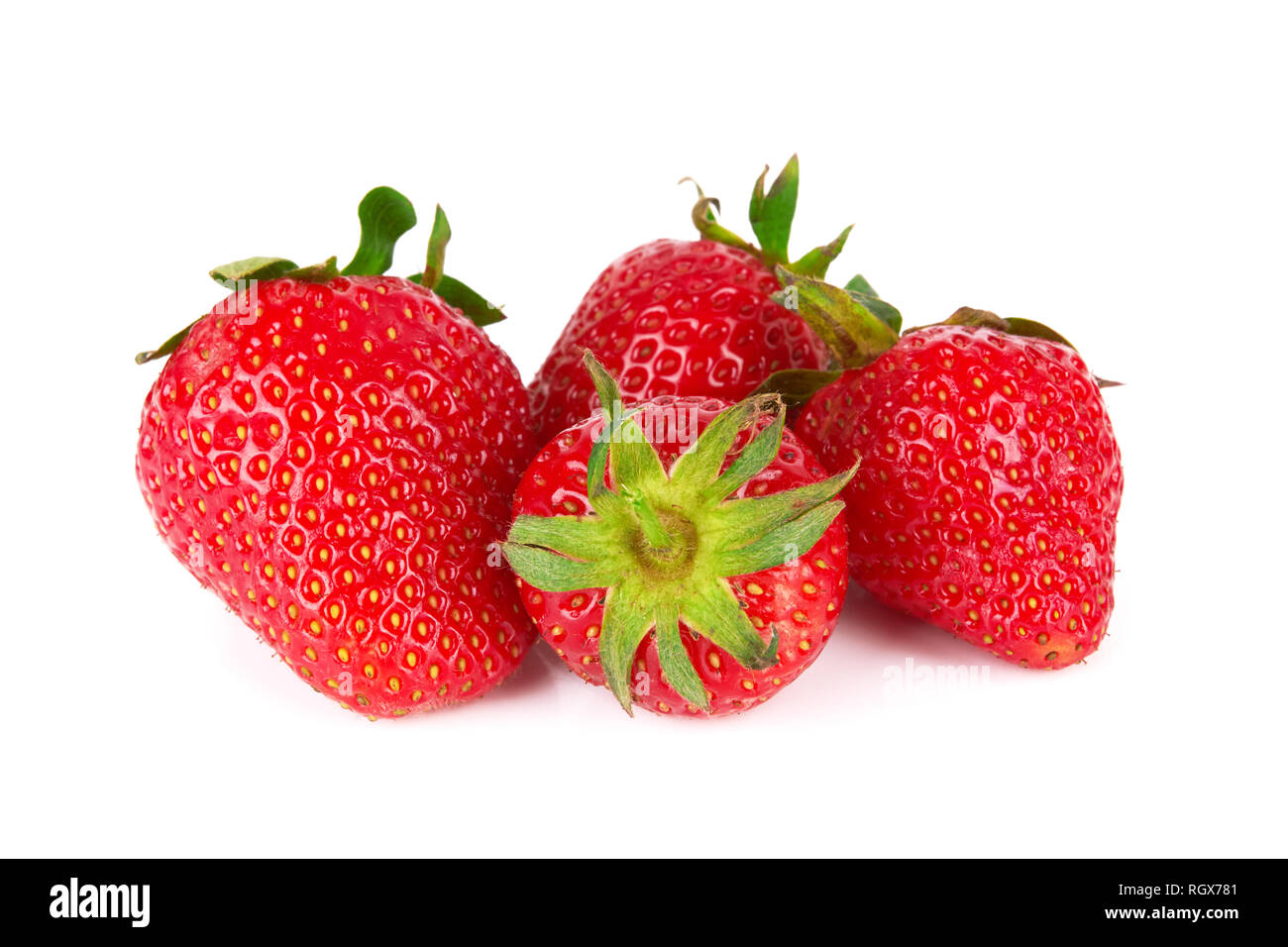 Fresh red ripe strawberries isolated on white background Stock Photo ...